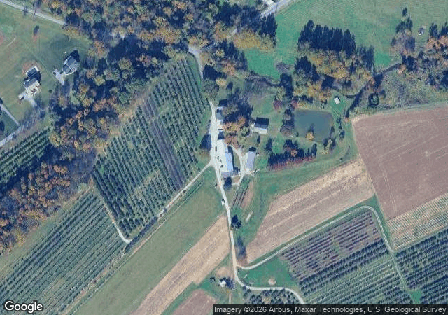 Aerial view of Gardenhour Orchards in Smithsburg, MD
