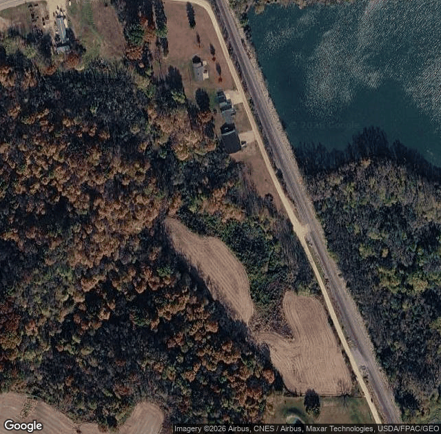 Aerial view of Gravert's Apple Basket Orchard in Sabula, IA