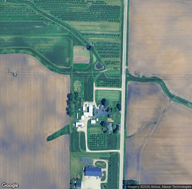 Aerial view of Honey Hill Orchard in Waterman, IL