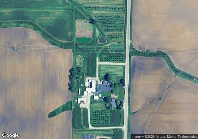 Aerial view of Honey Hill Orchard in Waterman, IL