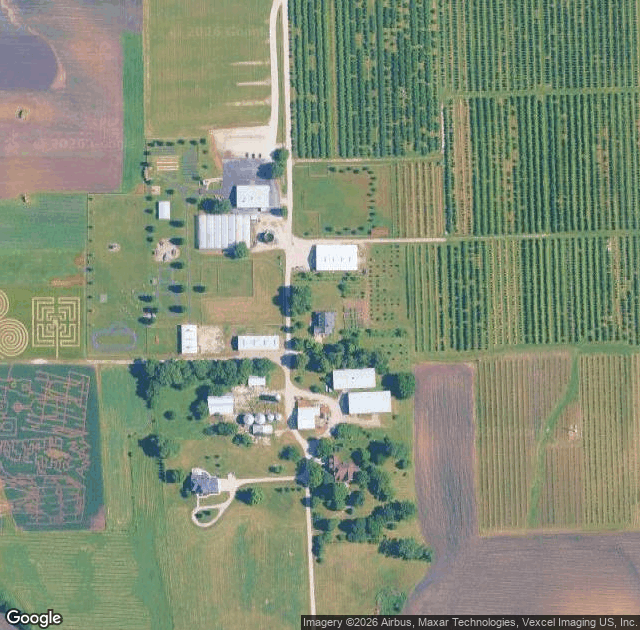 Aerial view of Keller's Farmstand in Oswego, IL