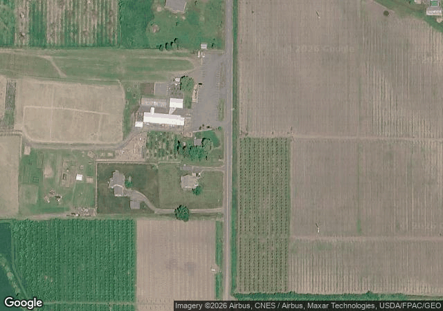 Aerial view of Packer Orchards & Farm Place in Hood River, OR