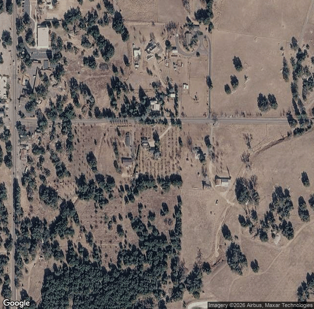 Aerial view of Peacefield Orchard in Julian, CA