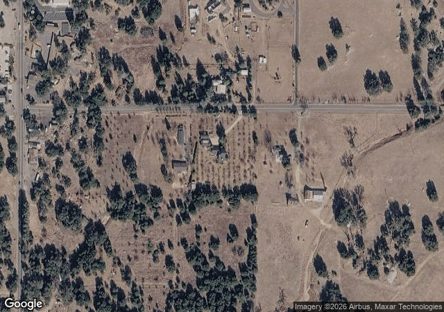 Aerial view of Peacefield Orchard in Julian, CA