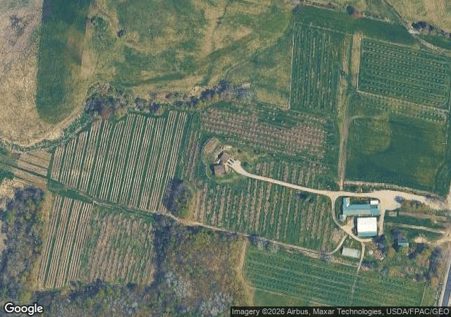 Aerial view of Rocky Ridge Orchard in Bowdoin, ME