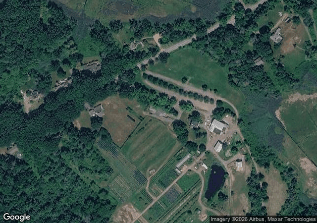 Aerial view of Russell Orchards in Ipswich, MA