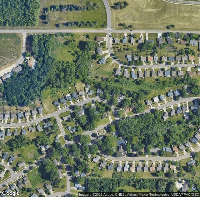 Aerial view of Sekapp Orchard in Rochester, MN