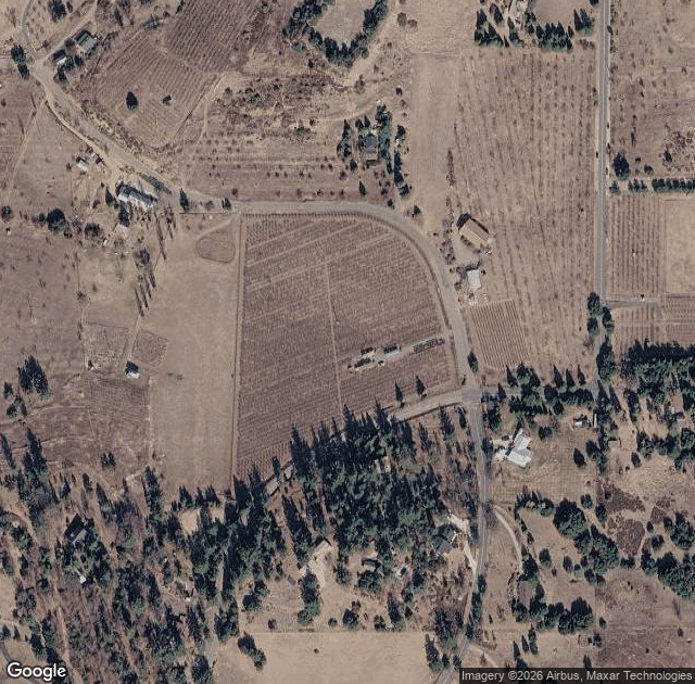 Aerial view of Volcan Valley Apple Farm in Julian, CA