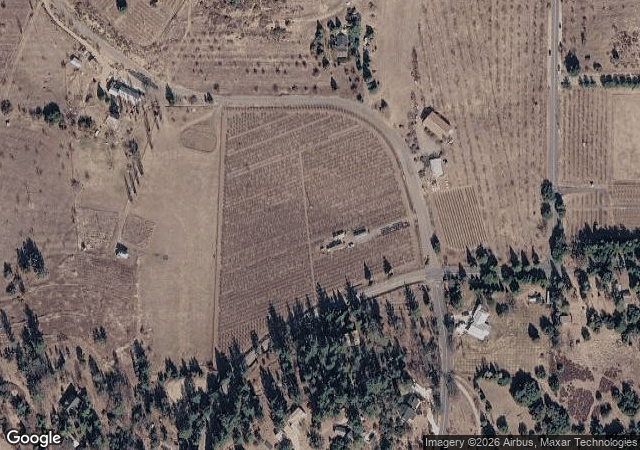 Aerial view of Volcan Valley Apple Farm in Julian, CA