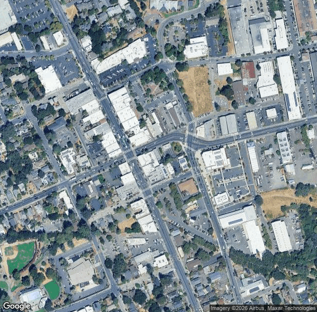 Aerial view of Walker's Apples in Sebastopol, CA