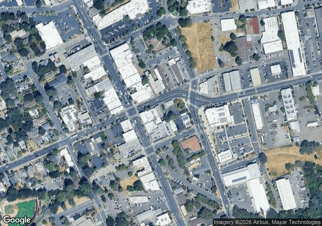 Aerial view of Walker's Apples in Sebastopol, CA